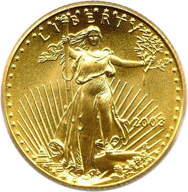 image for: 2003 Gold Eagle $5 PCGS MS69