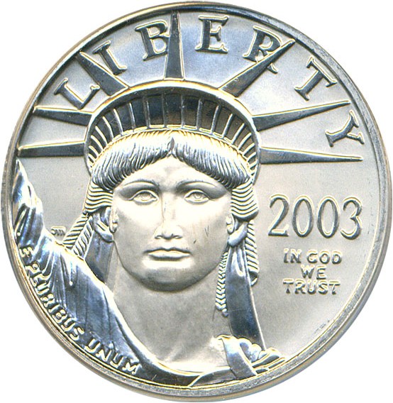 image for: 2003 Platinum Eagle $50 PCGS MS69