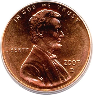 image for: 2007-D 1c ANACS MS65 RD