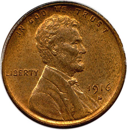image for: 1916-S 1c PCGS MS64 RB