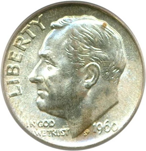 image for: 1960-D 10c PCGS MS66