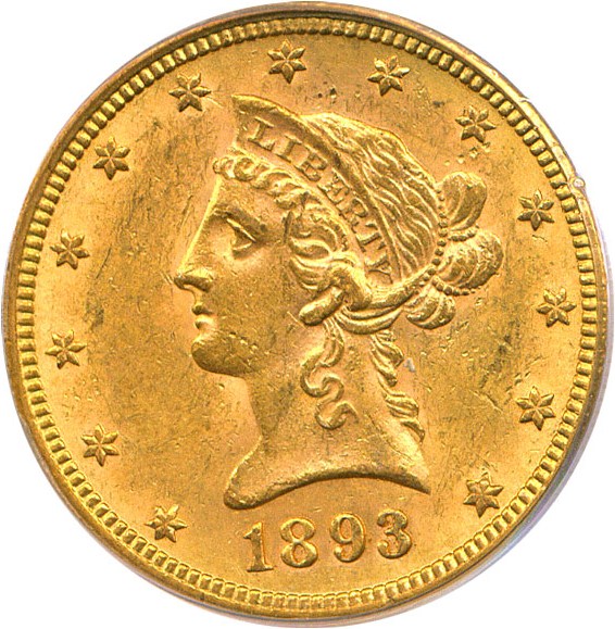 image for: 1893-S $10 PCGS MS61