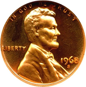 image for: 1968-S 1c DGS Proof 65 RD Cameo