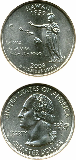 image for: 2008-D 25c Hawaii DGS MS66