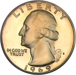 image for: 1969-S 25c PCGS Proof 68 Cameo