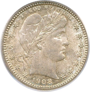 image for: 1908-S 25c PCGS/CAC MS66