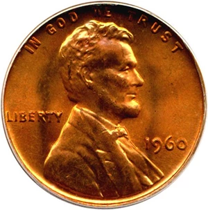 image for: 1960 Small Date 1c ANACS MS64 RD
