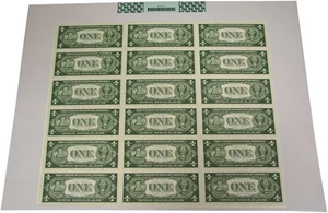 image for: Uncut Sheet: 1935D $1 PCGS Gem CU67 PPQ (Fr.1613N, Narrow Sheet of 18 Notes)