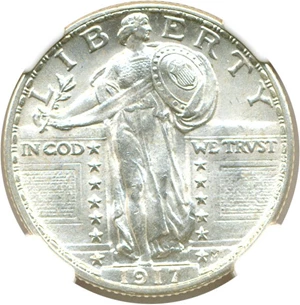 image for: 1917 Type 2 25c NGC MS65 FH