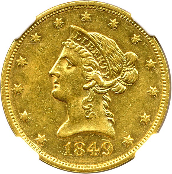 image for: 1849 $10 NGC AU58