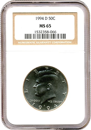 image for: 1994-D 50c NGC MS65