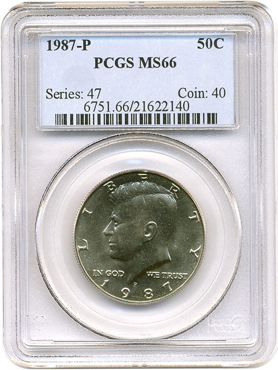 image for: 1987-P 50c PCGS MS66