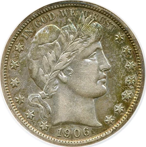 image for: 1906 50c DGS XF40 (Lightly Cleaned) * Color *
