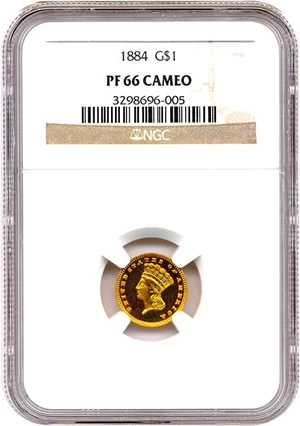 image for: 1884 G$1 NGC Proof 66 Cameo