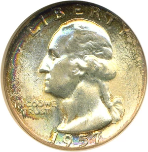 image for: 1957 25c NGC MS65