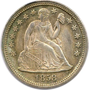 image for: 1858 10c PCGS/CAC MS64