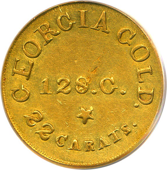 image for: C.Bechtler $5 PCGS XF45 (RUTHERFORD, 128G, 22C) 