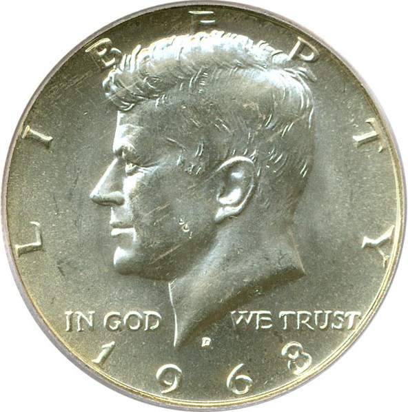 image for: 1968-D 50c PCGS MS65