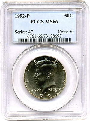 image for: 1992-P 50c PCGS MS66