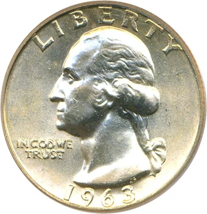 image for: 1963-D 25c PCGS MS65