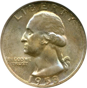 image for: 1953 25c NGC MS66