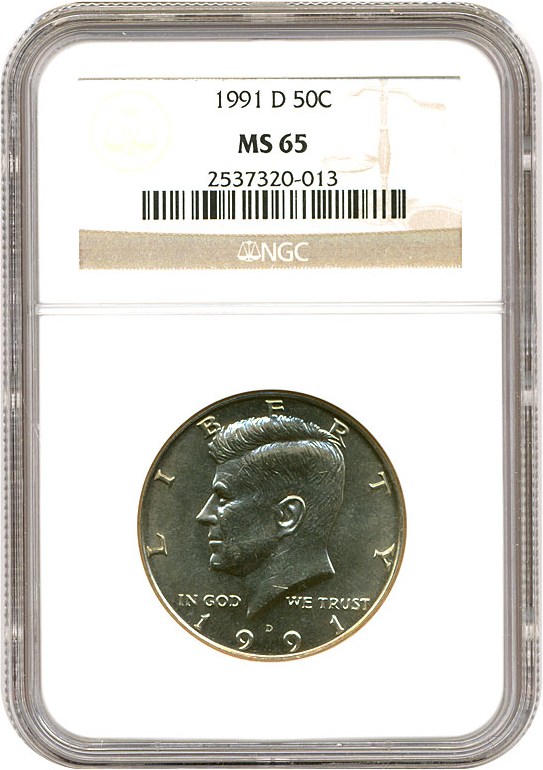 image for: 1991-D 50c NGC MS65