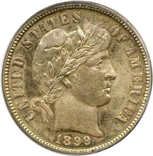image for: 1899-O 10c PCGS/CAC MS65