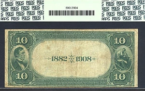 image for: 1882 $10 FNB of Farmville, VA PCGS F15 (Fr.545, Charter #5683, Date Back)