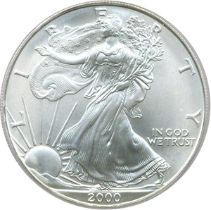 image for: 2000 Silver Eagle $1 PCGS MS69
