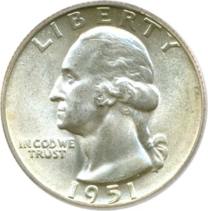 image for: 1951 25c PCGS MS66