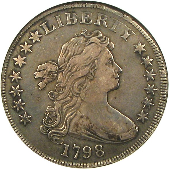 image for: 1798 $1 NGC XF40  (Large Eagle, 5 Lines, 10 Arrows, BB-92, B-4)