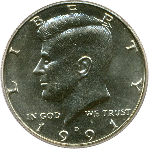 image for: 1991-D 50c PCGS MS64