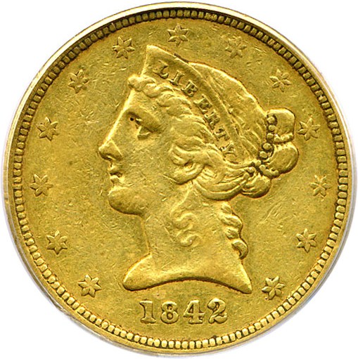 image for: 1842-D $5 PCGS XF40  (Small Date)