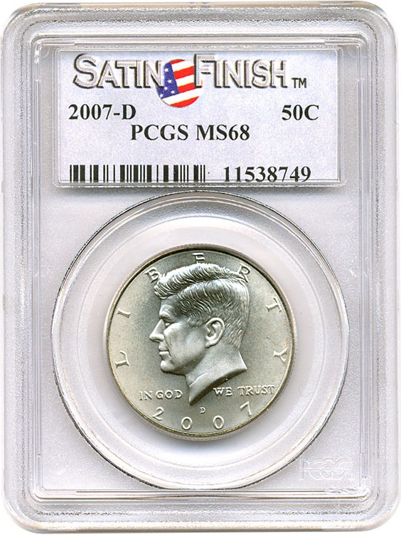 image for: 2007-D 50c PCGS MS68  (Satin Finish)