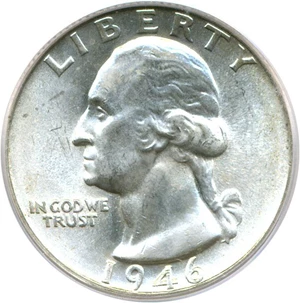 image for: 1946 25c PCGS MS65