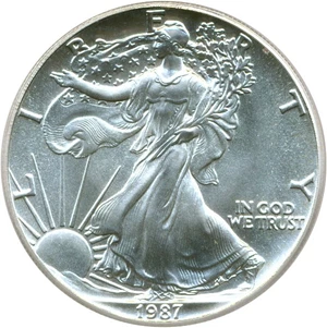 image for: 1987 Silver Eagle $1 PCGS MS69