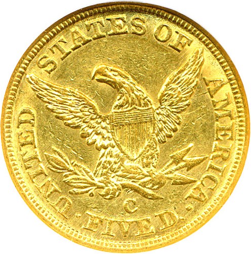 image for: 1844-C $5 NGC AU58