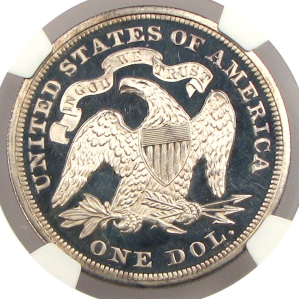 image for: 1866 $1 NGC Proof 64 Cameo (Motto)