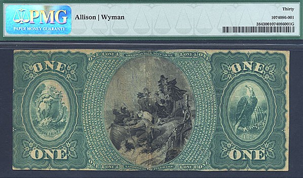 image for: 1875 $1 -Slater NB of North Providence, RI- PMG VF30 [B373221] (Fr.384, Charter #856)