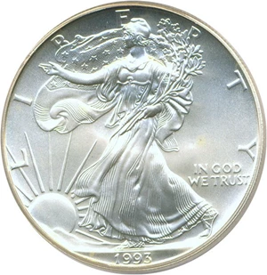 image for: 1993 Silver Eagle $1 PCGS MS69
