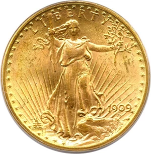image for: 1909-S $20 PCGS MS64