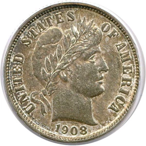 image for: 1908-S 10c PCGS AU58