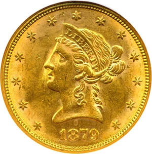 image for: 1879 $10 NGC MS62