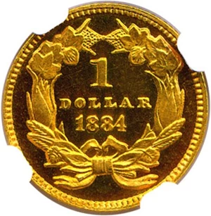 image for: 1884 G$1 NGC Proof 66 Cameo