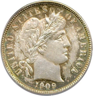image for: 1909-S 10c PCGS/CAC MS63 * Color *