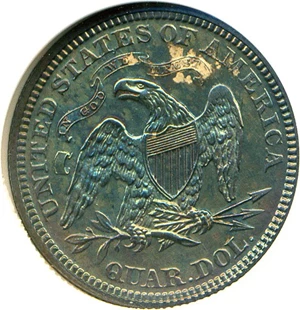 image for: 1871 25c DGS Proof 61 (Cleaned and Retoned)