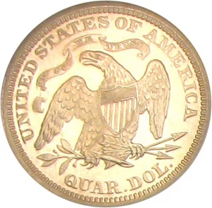 image for: 1871 25c NGC/CAC Proof 64