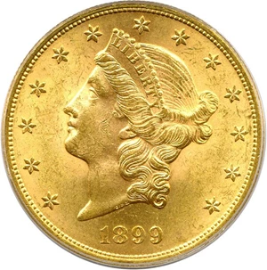 image for: 1899 $20 PCGS MS64