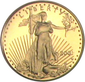 image for: 2001-W Gold Eagle $5 PCGS Proof 69 DCameo