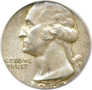 image for: Mint Error: 1953 25c PCGS AU58 (Struck on Silver Dime Planchet)